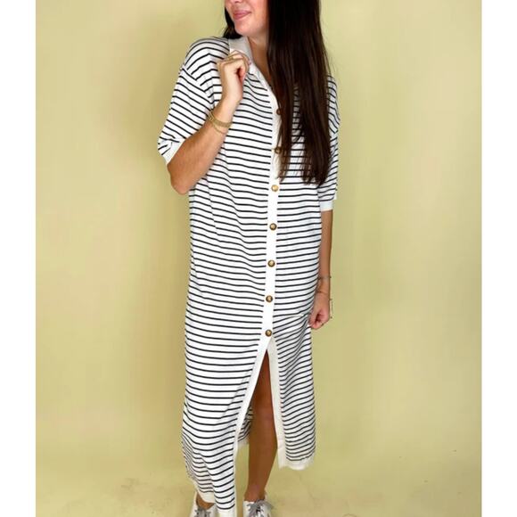 Things Between Striped Cardigan midi Dress Size XS - Picture 1 of 9